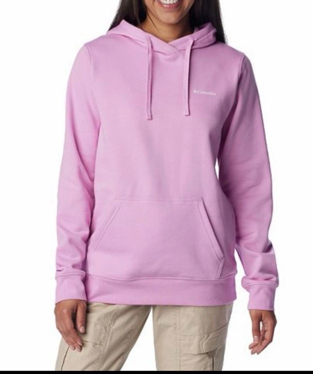 Columbia Sportwear Trek Viewmont Graphic Sleeve Hoodie Pullover Pink Small Shirt